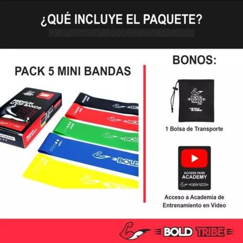 Bandas Ligas De Resistencia 5 pz Piernas Glúteos Yoga Elásticas
