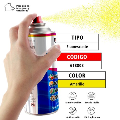 Pintura color amarillo fluorescente en aerosol 