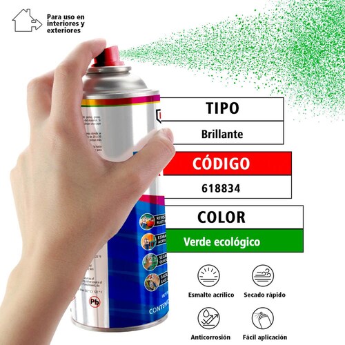 Pintura color verde ecológico en aerosol 