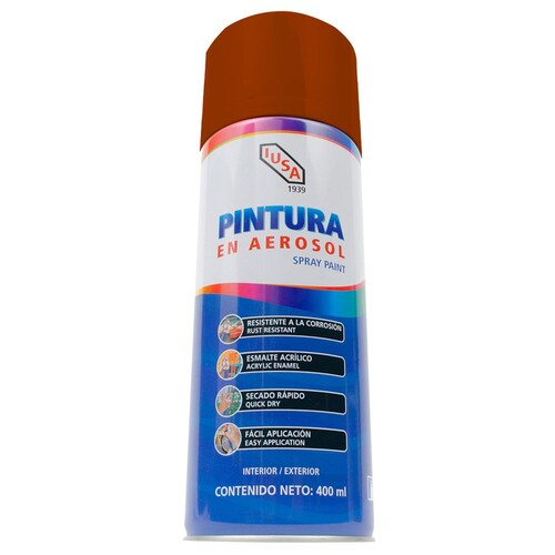 Pintura En Aerosol, Iusa, Tipo Barniz, Color Caoba 