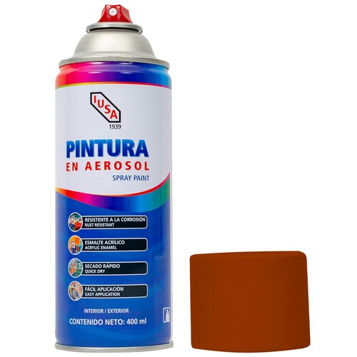 Pintura En Aerosol, Iusa, Tipo Barniz, Color Caoba 
