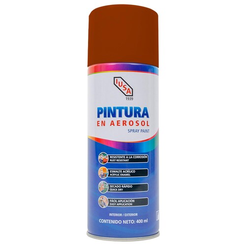 Pintura En Aerosol, Iusa, Tipo Barniz, Color Caoba 