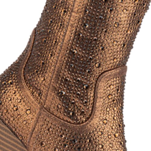 Botas vaqueras con pedrería marca Tierra Bendita Deluxe, con acabado metálico, 1085422