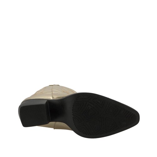 Botas vaqueras color oro Tierra Bendita, con tubo bordado, 1085452