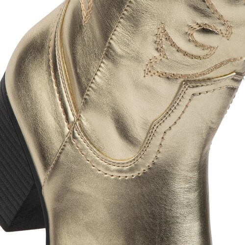 Botas vaqueras color oro Tierra Bendita, con tubo bordado, 1085452