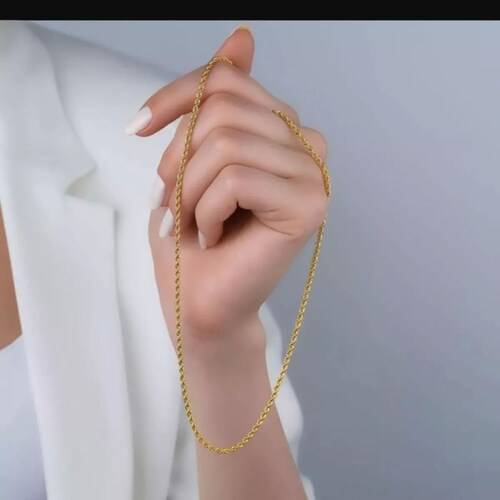 Set Torzal Cadena 60 Cm + Pulsera 21 Cm X 2 Mm Oro 14 K.