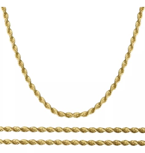 Set Torzal Cadena 60 Cm + Pulsera 21 Cm X 2 Mm Oro 14 K.