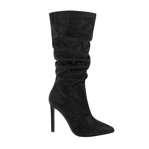 Botas de vestir con arruga y piedras en tubo marca Belinda Peregrin, mod. 1087857