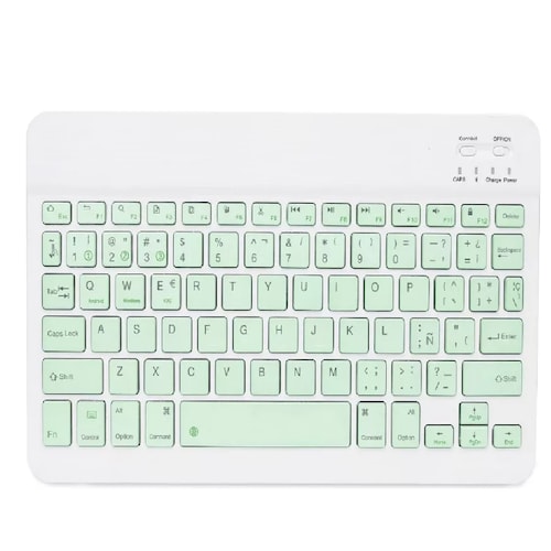 Teclado Inalámbrico Bluetooth Para iPad Android Pc Verde