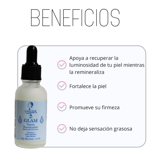 Suero Vitamina C Iluminador  GLAM  Laguede
