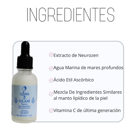 Suero Vitamina C Iluminador  GLAM  Laguede