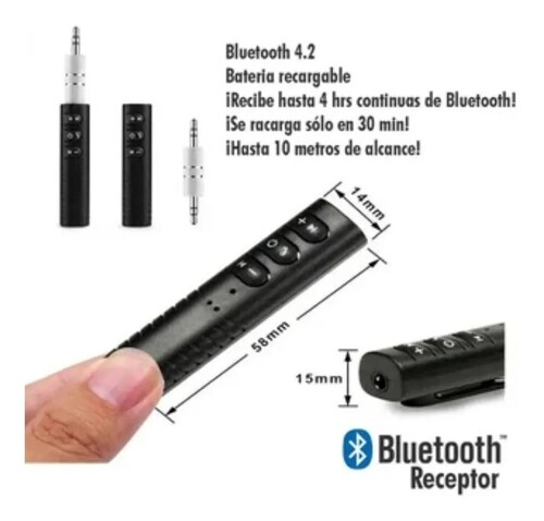 Receptor Bluetooth Auxiliar 3.5 Manos Libres Recargable