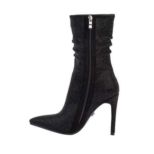 Bota de vestir de ante con pedrería con arruga en tubo marca Thalia Sodi, mod. 1085487