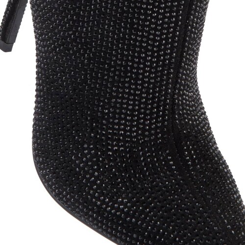 Bota de vestir de ante con pedrería con arruga en tubo marca Thalia Sodi, mod. 1085487