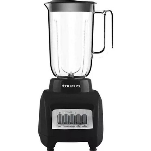 Licuadora Marca Taurus Modelo Haley Vaso De Plastico Base Negra Y 4 Velocidades 1l.