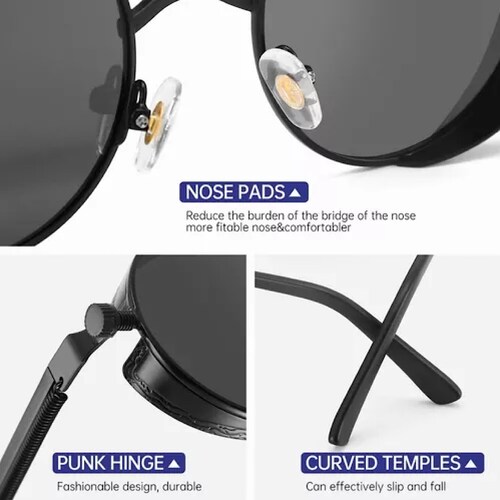Lentes Sol Uv-400 Redondos Steampunk Unisex Matsuda Iron Man