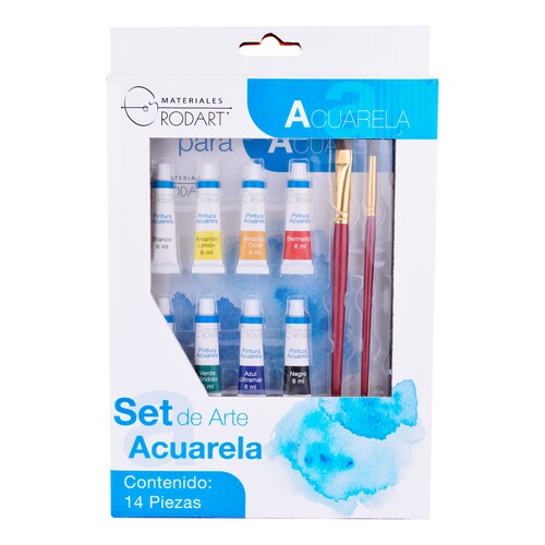 SET DE ARTE ACUARELA RODART 14 PIEZAS