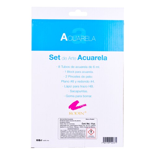 SET DE ARTE ACUARELA RODART 14 PIEZAS
