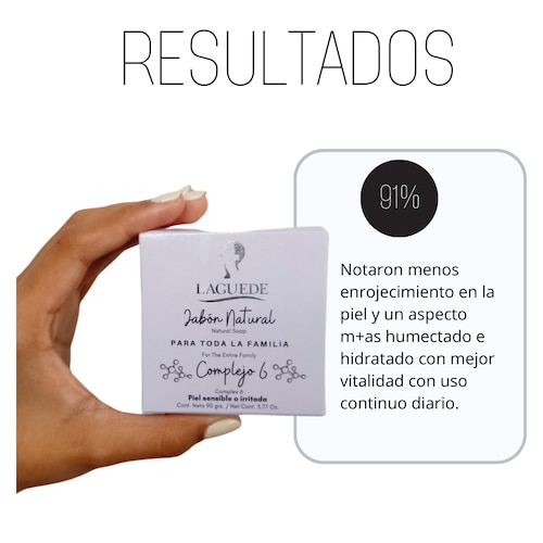Jabón Natural Laguede de Complejo 6 para Pieles Sensibles Rosácea 90g