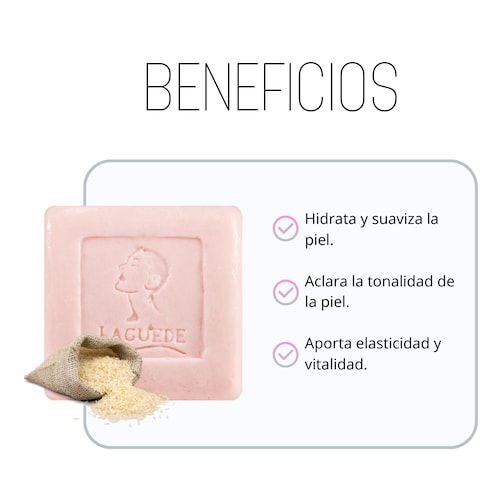 Jabón Natural Laguede Aclarante de Arroz y Ácido Kojico 90g