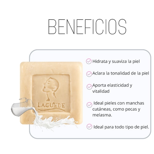 Jabón Natural Aclarante de Leche de Burra 90g 4 Piezas