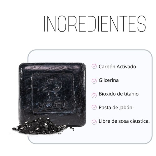 Jabón Natural Anti-Puntos Negros de Carbón Activado 90g 4 Piezas