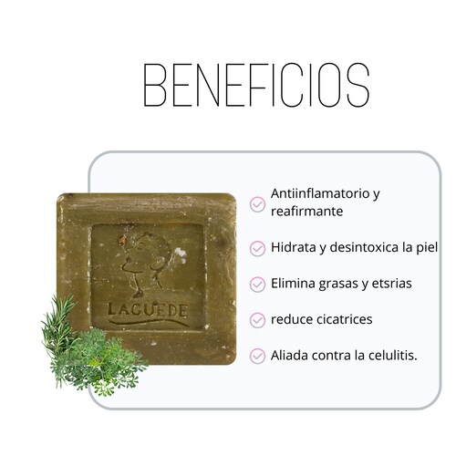 Jabon Natural Laguede  Reductivo de Romero y Ruda 90g 4 Piezas