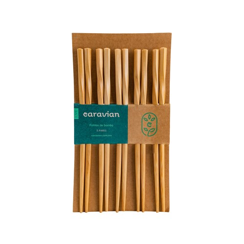 Juego de 5 Pares de Palillos Chinos 100% de Bambú