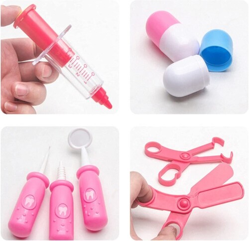 Set 70 Juguetes De Doctor Medicina Ambulancia Rol Para Niños Rosa