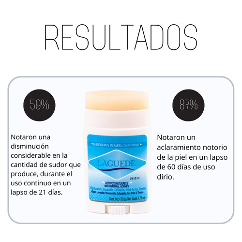 Desodorante Aclarante Natural en Barra  3 Unidades Laguede para toda la Familia