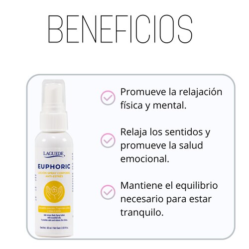 Aromaterapia Natural en Spray Corporal Anti-Estrés Laguede.