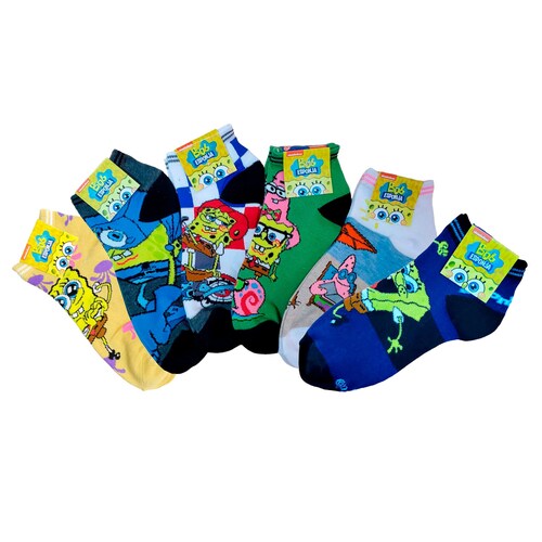 Tines Cortos Bob Esponja Unisex 6 Pares