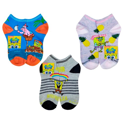 Tines Cortos Bob Esponja Unisex 6 Pares