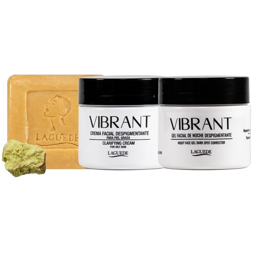 Kit Anti-acné Laguede Despigmentante Crema Día + Gel Noche + Jabón Azufre    