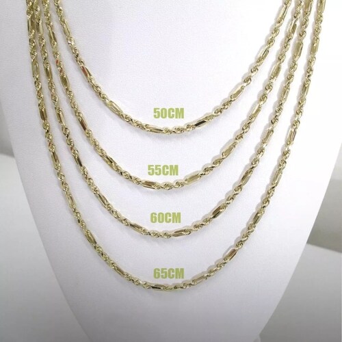 Set Torzal Cadena 65 Cm + Pulsera 21 Cm X 5 Mm Oro 10 K.