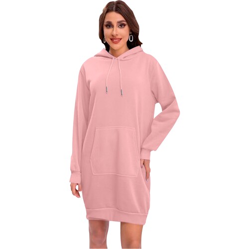 Maxi Sudadera Mujer Hoodie Rosa Con Capucha y Cangurera, Calientita, Casual, Abrigo, Chamarra