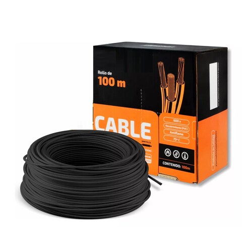 Cable Eléctrico Calibre 10 Cca 100m 600 V Negro