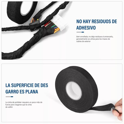 Set 4 Pcs Cinta Aislar Tela Automotriz Resiste Alta Temperatura