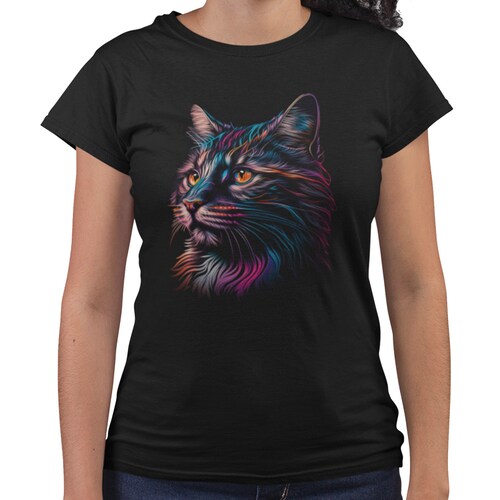 Playera Caballero y Dama Gato Animales Colores 