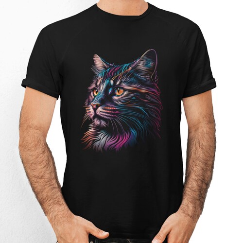 Playera Caballero y Dama Gato Animales Colores 