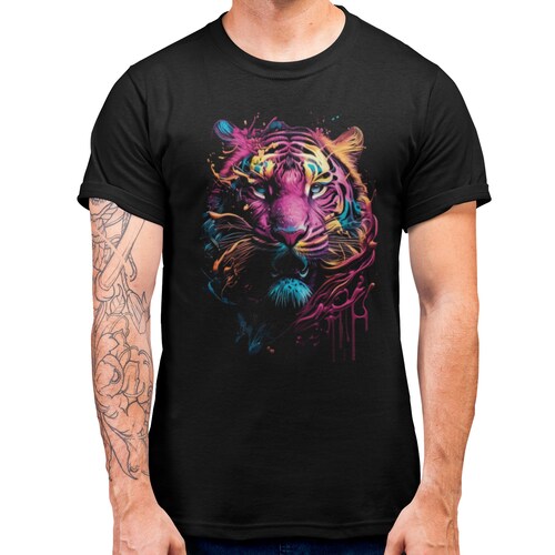 Playera Caballero y Dama Tigre Animales Colores