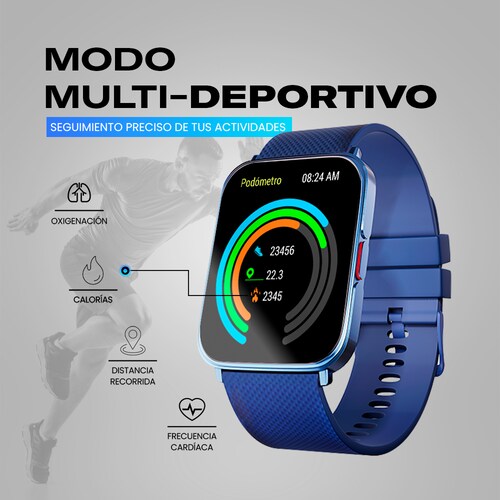 Smartwatch Kronos Optimum Stf Color Azul  con carga Pantalla  1.85"
