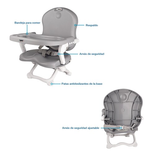 Silla para Bebé Asiento Elevador de Altura Ajustable Plegable 6 a