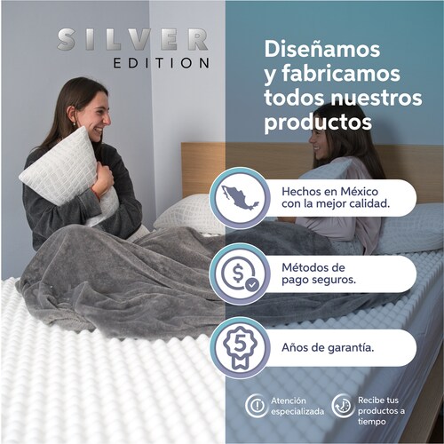 SILVER EDITION Colchoneta Plegable para Visitas o Acampar con Maleta Colchón  para Invitados Plegable Blanco con