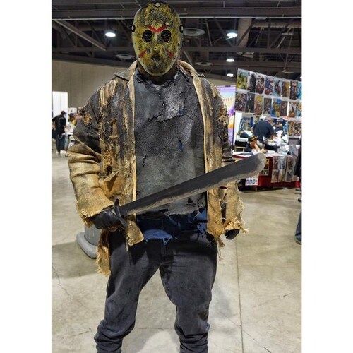 Careta Para Actuación Jason MXJGD-005-5 5 pzas, 25x18x5 cm Plástico PVC Dorado Máscara Jason Voorhees, JasonGold