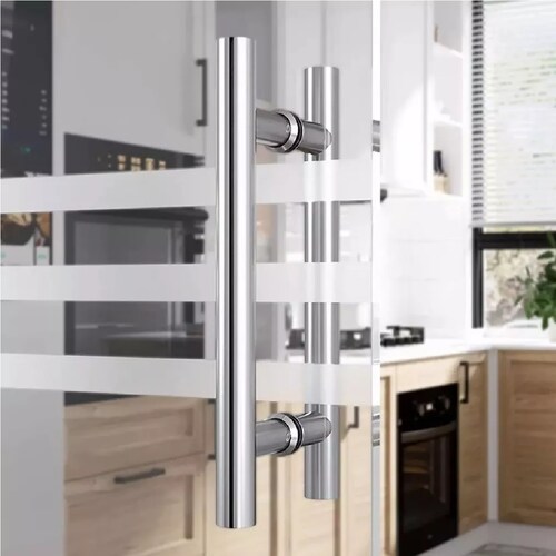 Jaladera Acero Inoxidable Tipo H Puerta Cristal,60cm, Satín
