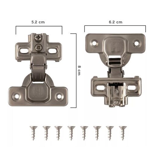Kit Bisagra Bidimensional Brazo Corto 35 Mm 10 Pares