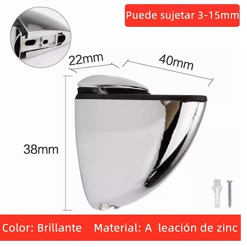 Juego 8 Clip Pelicanos Pinzas Para Repisas Vidrio+ Destornillador