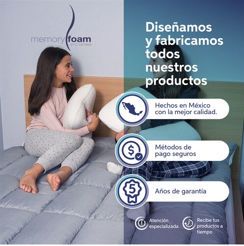 MEMORY FOAM Colchoneta Cloud Individual Sobrecolchón de Memory Foam .