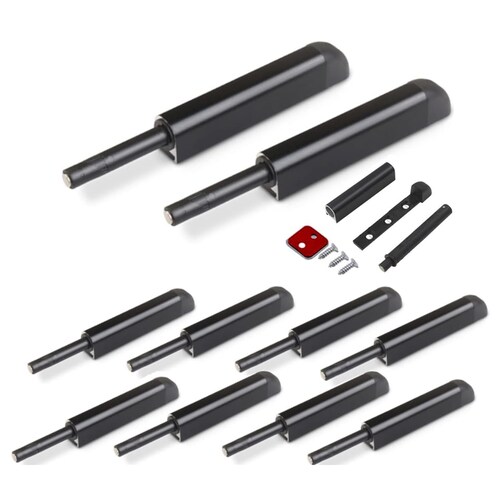 Set Herrajes De Cajones Push Open Para Puerta Gabinete,10 Piezas Negro